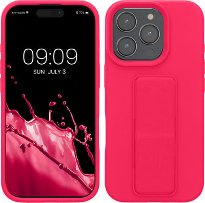 kwmobile back cover voor smartphone - geschikt voor Apple iPhone 16 Pro - 1x beschermhoesje van kunststof - In neon roze