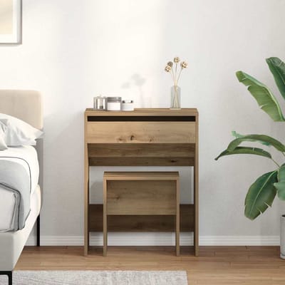 vidaXL - Kaptafel - 2 - st - artisanaal - eikenkleurig - 60 - x - 40 - x - 75 - cm