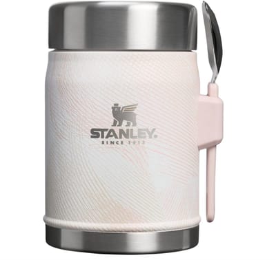 STANLEY The Legendary Classic Food Jar + Spork 14oz/0,41 L (Sahara Plume) – Geïsoleerde Thermos Voedselcontainer met Lekvrije Deksel en Roestvrij Staal
