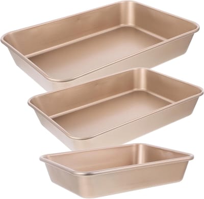 Bakvorm Set - Taartvormen Oven - Cakes Bakken - Set van 3 - 9 11 13 Inch - Goudkleurig