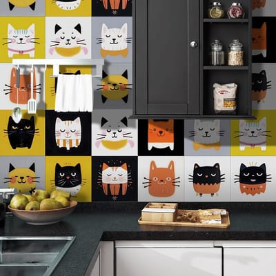 Dailygoods- Tegellijmstickers 24 Stuks - Muurstickers voor Badkamer/Keuken - Peel en Stick - Vinyl - Vierkante Vorm - Eenvoudig te Verwijderen - Muursticker