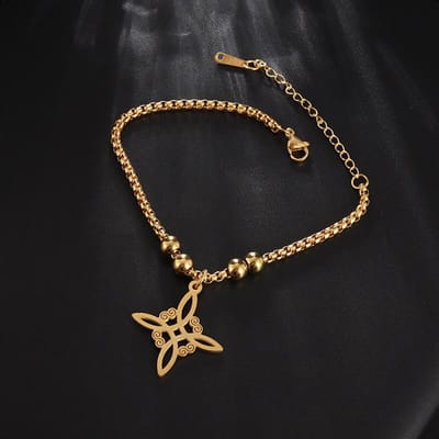 Bracelet Tissage de Sorcière Couleur Rétention Acier Inoxydable Mode Luxe Léger Américain et Européen Chaîne d'Extension Réglable Bijoux black