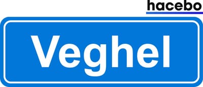 Hacebo - Plaatsnaam Sticker - 29x10 CM - Veghel sticker - Verkeersborden sticker - grappige cadeaus - Veghel