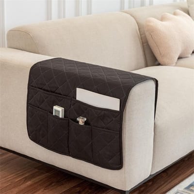 Effen Kleur Zak Sofa Armleuning Hoes Stofdicht Sofa Zij Slipcover Antislip Anti-kat Krab Armleuning Opbergtas voor Woondecoratie 1PC 50x90cm