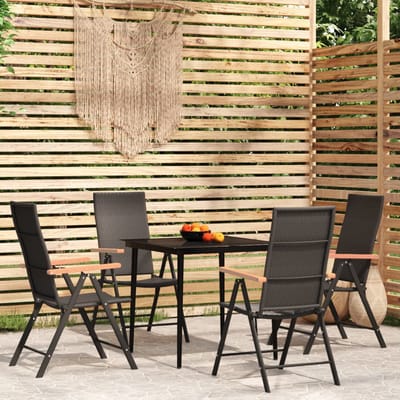 vidaXL - 5-delige - Tuinset - zwart