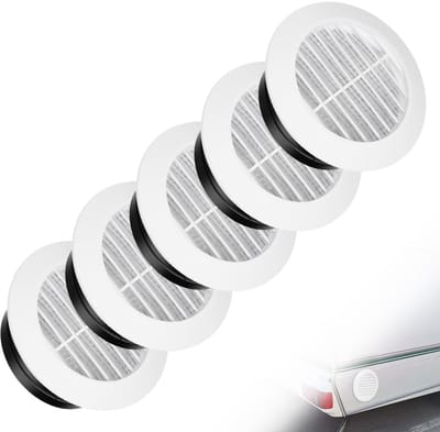Set van 5 Ronde Ventilatiegrilles - Insectbescherming en Buitenafvoer, Ø 12 cm