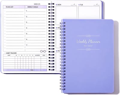 Ongedateerde Wekelijkse Planner A5 met To-Do Lijst en Gewoonte Tracker - Spiraalgebonden Organiser voor 52 Weken