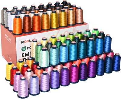 PooLin borduurgaren 100 kleuren 4000 m spoelen polyeste - Pantonen, Wit, Rood, Blauw, Groen, Geel, Oranje, Bruin, Roze, Paars