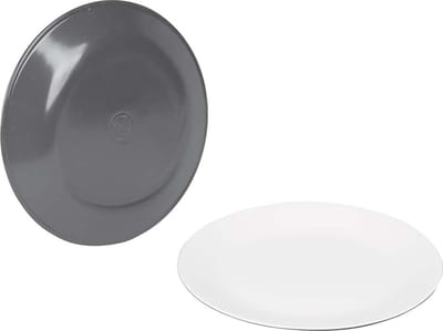 Bo-Camp - Dinerbord - Two-Tone - Melamine - 4 Stuks - Grijs