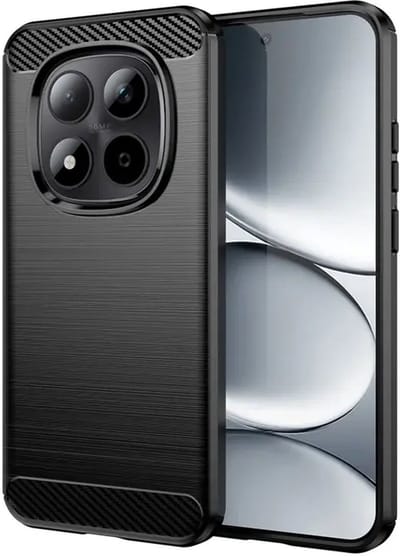 Geborsteld TPU Hoesje Geschikt voor Xiaomi Redmi Note 15 Pro Plus - Beschermhoes - Back Cover - Case Flexibel TPU - Stijlvol Carbon - Dun - Zwart