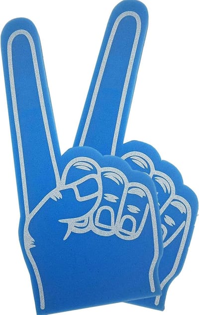 Reusachtige Foam Hand - Schuimvinger Fan - Evenementen Aanmoedigen - Lichtgewicht Comfort - 2 Stuks - Blauw