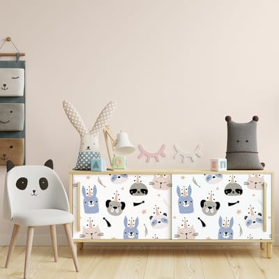 Sticker voor kindermeubels met weidedieren, 60 x 90 cm