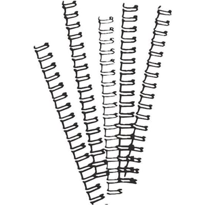 GBC metalen inbindruggen WireBind, A4, 34 ringen, 8 mm voor max. 70 pagina's, 100 stuks, zwart