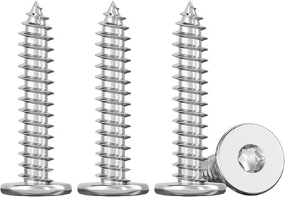 RVS Schroeven M4 x 30mm, 50 Stuks Platen Schroeven met Verzonken Kop voor Binnen- en Buitentoepassingen, Roestvrijstaal A2 V2A