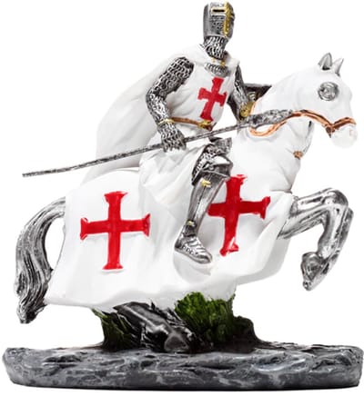 Ridder Figuur Ridder van de kruistochten Verdediger te paard (set)