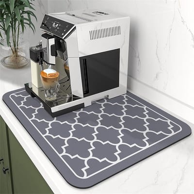 Keuken Afwas Mat lantaarn patroon afvoerpad super absorberende afwasmat microvezel sneldrogende afwasmat - grijs-50*80cm - 50*80cm