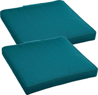 2x hesperide stoelkussens - binnen/ buiten stoelen - groen - 40 x 4 cm - water en uv-bestendig