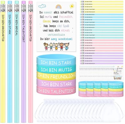 Dailygoods- Cadeauset 30-delig - Inspirerende Armbanden - Motivatiekaarten - Organza Zakjes - Kleurige Markers - Perfect voor Feestjes - Motivatiepakket