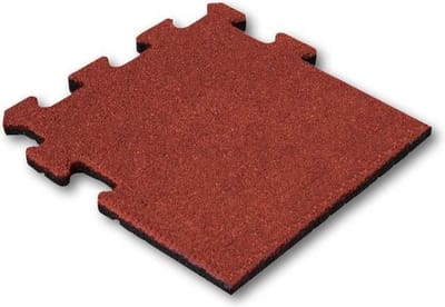 IVOL Rubber tegel 25mm 50x50 cm Rood - Puzzelsysteem Zijstuk