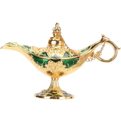 Lampe Magique Génie Couleur Exquise Inaltérable Accrocheur Alliage Motif Estampé Lampe Génie pour Chambre Bureau 4.7in