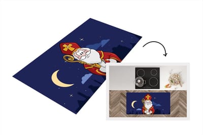 Keukenloper - Loper keuken - Sinterklaas decoratie - Sint - Kinderen - 120x60 cm - Keukenloper vinyl