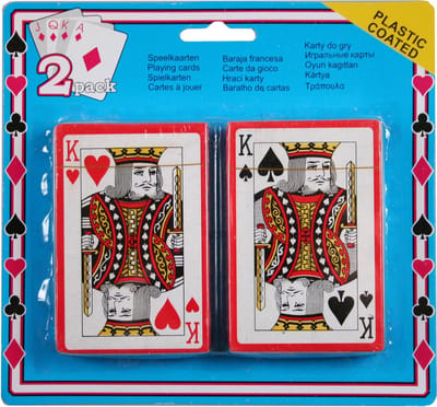 Set van 4x poker/kaartspel geplastificeerd - Kaartspellen - Speelkaarten - Pesten/pokeren - Engelstalige speelkaarten