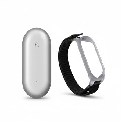 PLAUD NotePin Lunar Silver Essential Bundle – Slimme AI Memo met Draagbare Clip & Polsband – Voor Studenten, Professionals & Onderzoekers – Neem Moeiteloos Colleges, Vergaderingen & Interviews Op