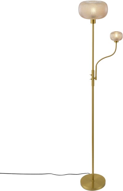 QAZQA brianna - Design Vloerlamp | Staande Lamp - 1 lichts - H 180 cm - Messing - Woonkamer