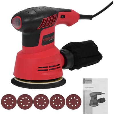 Excenterschuurmachine 300W 13000RPM Elektrische Excenterschuurmachine met 6 Variabele Snelheden Palmschuurmachine met US PLUG rood