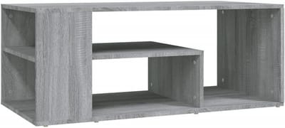 Salontafel met Opbergruimte 100x50x40 cm Bewerkt Hout Grijs Sonoma Eiken