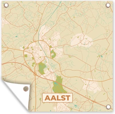 Tuin poster Aalst - Stadskaart - Kaart - Plattegrond - Vintage - 200x200 cm - Tuindoek