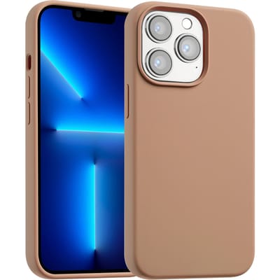 Accezz Hoesje - Geschikt voor Apple iPhone 13 Pro - Liquid Silicone Backcover geschikt voor MagSafe - Lichtbruin