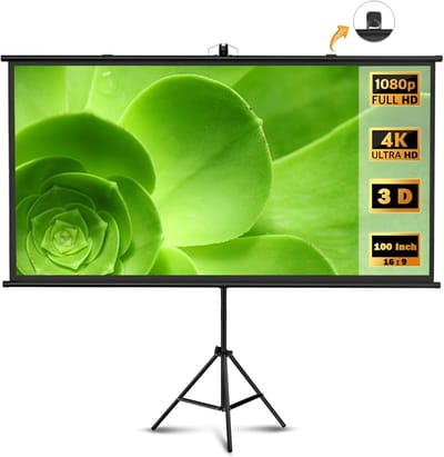 Draagbaar Projectiescherm - Scherm met Statief - Filmavond Thuis - Glasvezel Beeld - 100 Inch 16:9 - Zwart