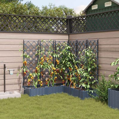 vidaXL - Plantenbak - 5 - st - Grijs - 120 - x - 120 - x - 126 - cm - PP