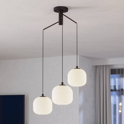 EGLO Mantunalle hanglamp, Ø 62 cm, zwart/wit, 3-lamps.