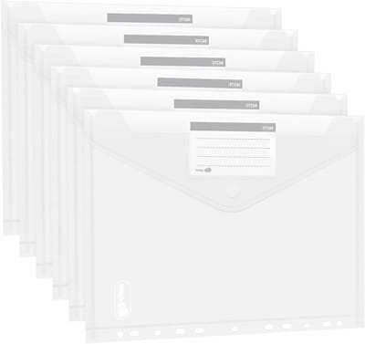 36 Stuks A4 Documentenmap - Organiseer Documenten met Gatenrand en Labelcompartimenten voor Efficiënte Opslag
