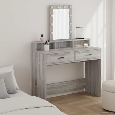 vidaXL - Kaptafel - Grijs - 100 - x - 41 - x - 140 - cm - Bewerkt - hout