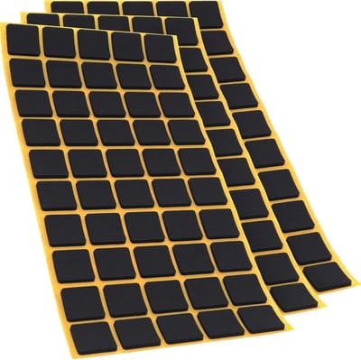 150x Zelfklevende Antislip Voetjes Vierkant Zwart EPDM Rubber 20x20mm x 2.5mm Dikte