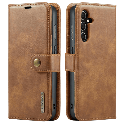 DG.MING Samsung S23 FE Lederen 2-in-1 Wallet en Hoesje Bruin