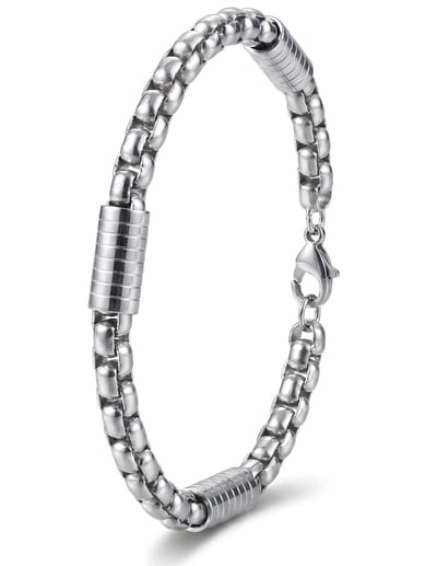 Armband Heren – Schakelarmband Heren – Stalen Armband Mannen – RVS Armband Heren – Gepolijste Heren Armband – Mauro Vinci – 20CM