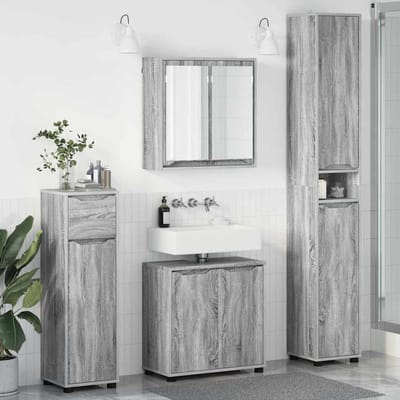 vidaXL - Badkamermeubel - Set - 4 - st - Grijs - Sonoma - 30,5 - x - 30 - x - 195 - cm