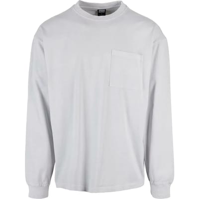 Urban Classics Longsleeve shirt -S- Pigment Dyed Pocket Grijs