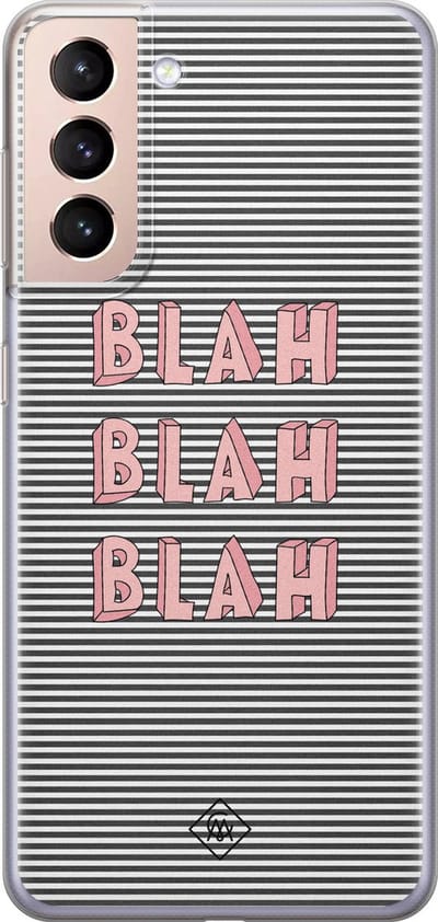 Casimoda® hoesje - Geschikt voor Samsung S21 Plus - Blah Blah Blah - Backcover - Siliconen/TPU - Blauw