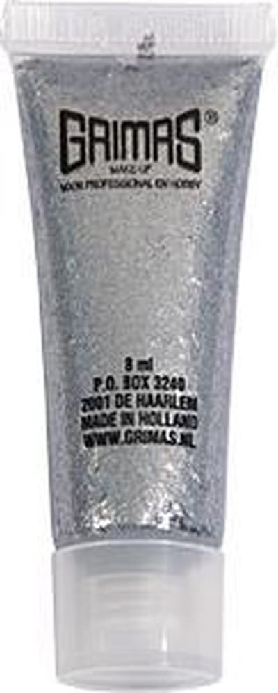 Grimas Shimmer Gel - Zilver glitter gel - Plasticvrij en zacht voor de huid