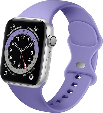 Strap-it Classic Siliconen band - Geschikt voor Apple Watch bandje - Series 1/2/3/4/5/6/7/8/9/10/11/SE/SE2/SE3 - Lila - Bandje siliconen sport loop - iWatch sportbandje voor maat: 38 / 40 / 41 / 42mm
