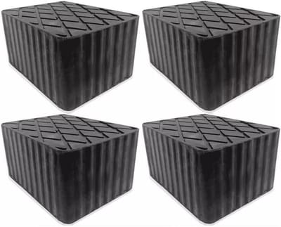 Rubberen Doppen Set - Buffers Blokken - Hefbrug Ondersteuning - Versterkt Materiaal - 160 x 120 x 120 mm - Zwart