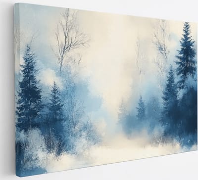 Saammp Canvas Schilderij - Abstract Winter Landschap - Natuur - 30x20 - Foto op canvas - Wanddecoratie - Muurdecoratie Woonkamer - Slaapkamer decoratie - Canvas Print