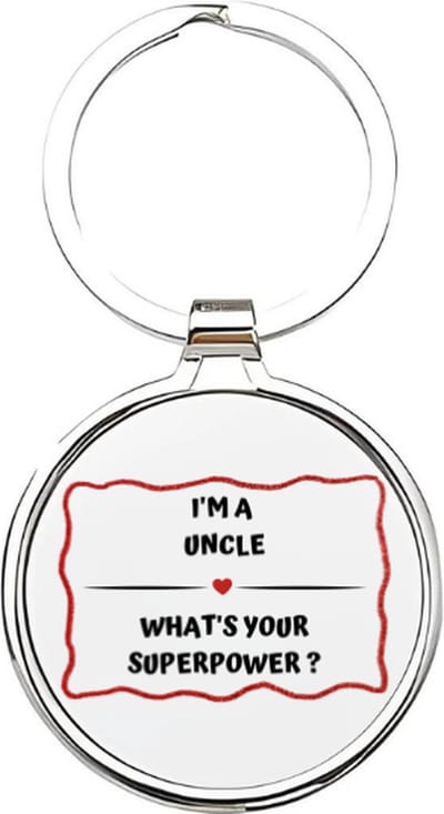Akyol - i'm an uncle, what is you're superpower? Sleutelhanger - Oom - de leukste oom - oom - familie - uncle - babyshower - cadeau voor de leukste oom - verjaardagscadeau - kraamcadeau - 4 x 7,5 CM