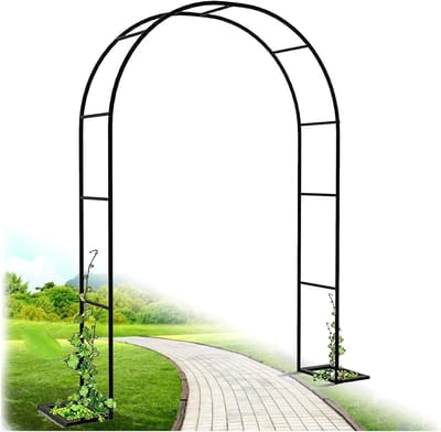 Metalen Tuinboog - Klimrek Rozen - Tuin Verfraaien - Weerbestendig Ontwerp - Veelzijdige Maten - Zwart