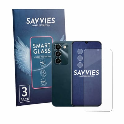 3 Stuks Savvies Screenprotector - geschikt voor realme C100 5G (Voor+Camera) - beschermfolie glas transparant